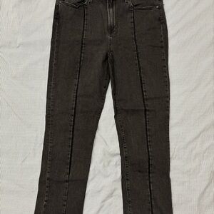 PAIGE Womens Jeans 32 Black Angled Frayed Jeans Denim Distressed Casual Julia